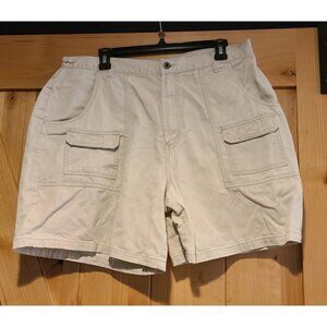 Vintage FADED GLORY Cargo Shorts Missy Size 18 Khaki Tan VTG Y2K High Rise